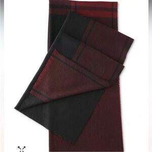NWT Alfani Men's Plaid Scarf Black and Burgundy